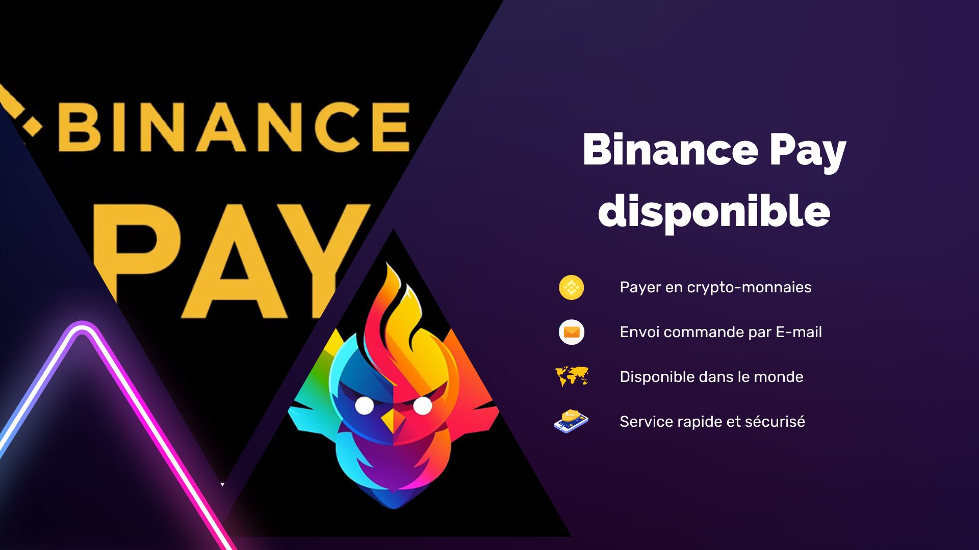 Binance Pay pour acheter recharges et clés cd jeux